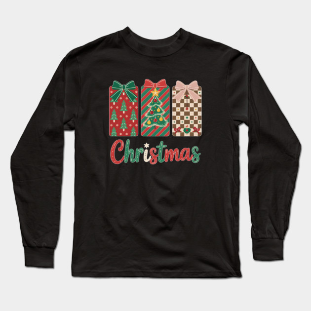 Festive Christmas Gift Long Sleeve T-Shirt by norhando