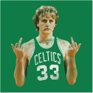 larry bird MIDDLE FINGER Retro 80s Posters and Art