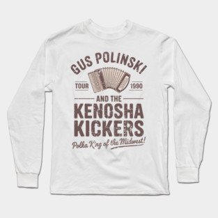 GUS POLINSKI AND THE KENOSHA KICKERS - BROWN OVERLAY GRUNGE Long Sleeve T-Shirt