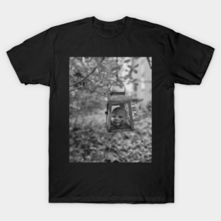 Abandoned Doll in Lantern Black and White Photography T-Shirt