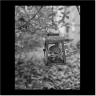 Abandoned Doll in Lantern Black and White Photography Posters and Art