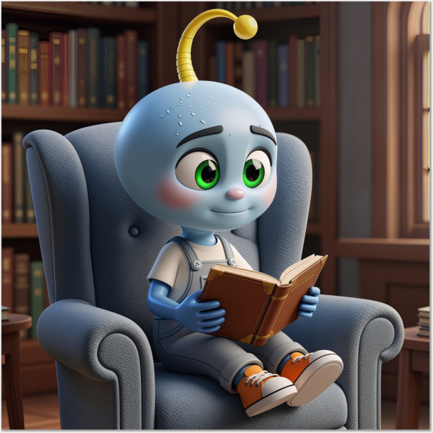 Tiko Blue - Library Guide Wall Art by Marco Pinhal