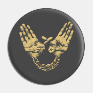 Wu-Tang x Run The Jewels Chain Hands Vintage Hip Hop Tee Pin