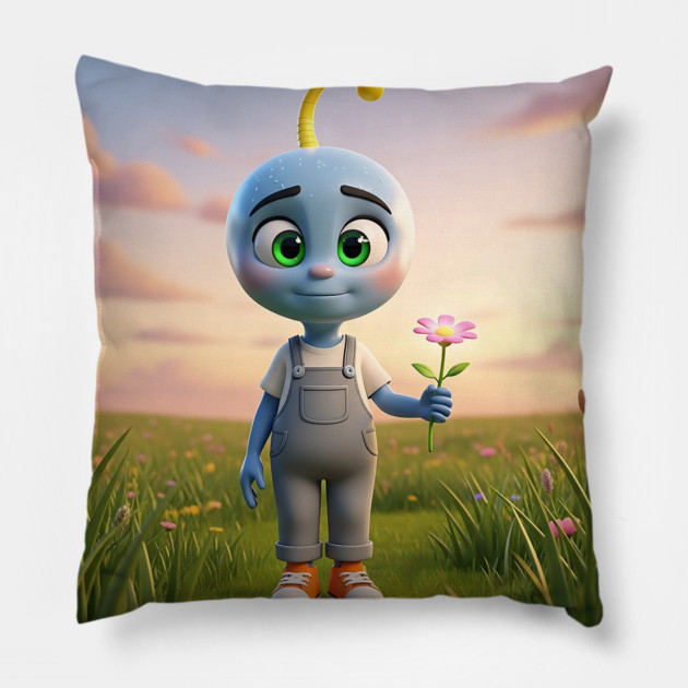 Tiko Blue - Empathy Guide Pillow by Marco Pinhal