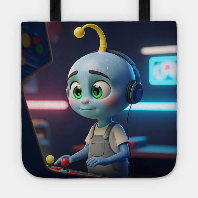 Tiko Blue - Retro Gamer Tote by Marco Pinhal