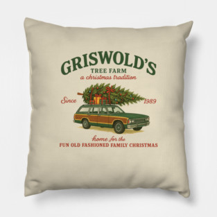 Griswold Christmas Tree Farm Since 1989 Retro Christmas Movie Pillow