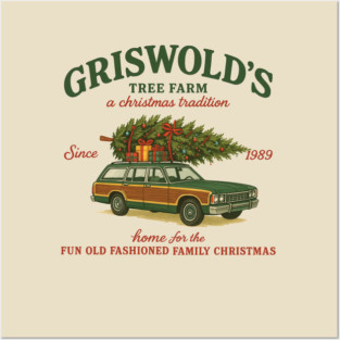 Griswold Christmas Tree Farm Since 1989 Retro Christmas Movie Posters and Art