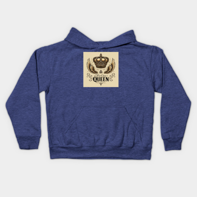 First Class Queen Crown Kids Hoodie by FirstClassQueen