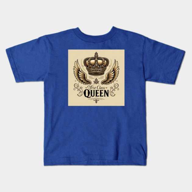 First Class Queen Crown Kids T-Shirt by FirstClassQueen