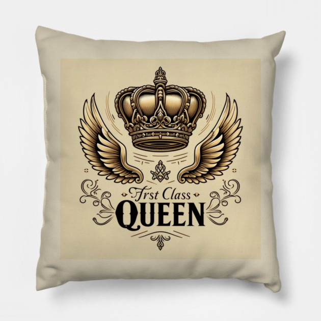 First Class Queen Crown Pillow by FirstClassQueen
