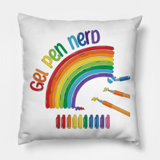 Gel Pen Nerd, for all lovers of gel ink pens Pillow