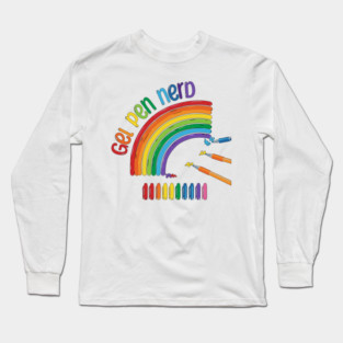 Gel Pen Nerd, for all lovers of gel ink pens Long Sleeve T-Shirt