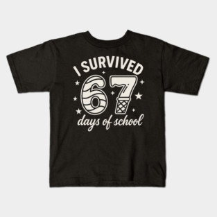 I Survived 67 Days of School Teachers Students - 67 Candy Ice Cream Design Kids T-Shirt