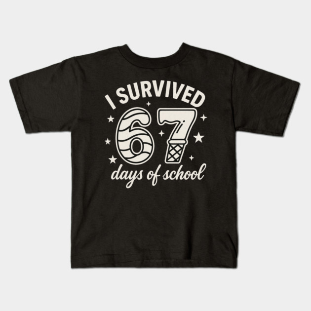 I Survived 67 Days of School Teachers Students - 67 Candy Ice Cream Design Kids T-Shirt by ArtistTee ⭐⭐⭐⭐⭐