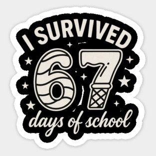 I Survived 67 Days of School Teachers Students - 67 Candy Ice Cream Design Sticker