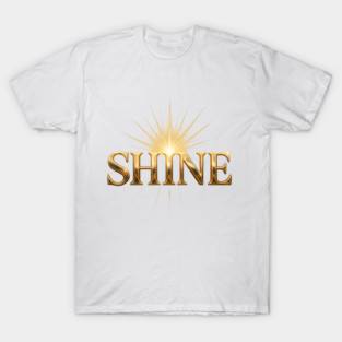 Radiant Gold Shine Typography – Metallic Glowing Lettering Design T-Shirt