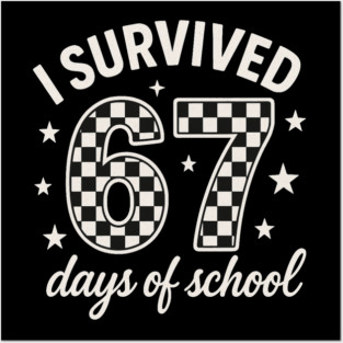 I Survived 67 Days of School Candy Ice Cream Design Posters and Art