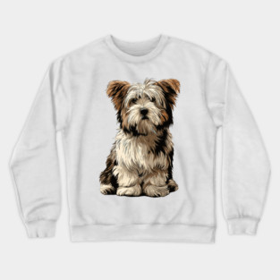 Biewer Terrier Dog Illustration Crewneck Sweatshirt