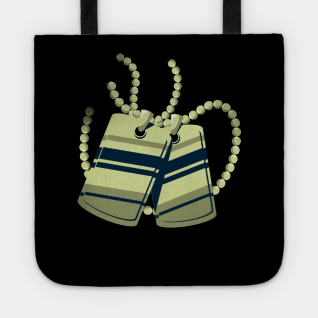 Veteran Dog Tags Tote by FirstClassQueen