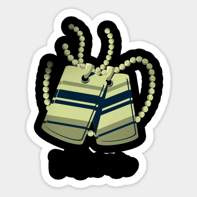 Veteran Dog Tags Sticker by FirstClassQueen