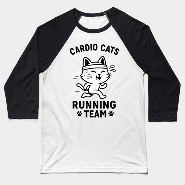 cardio Cats Baseball T-Shirt by enrynz