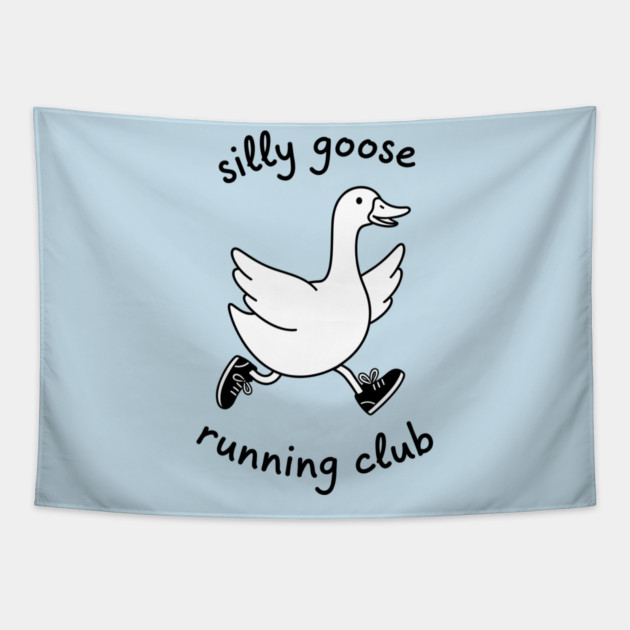 Silly Goose Running Club Tapestry by enrynz