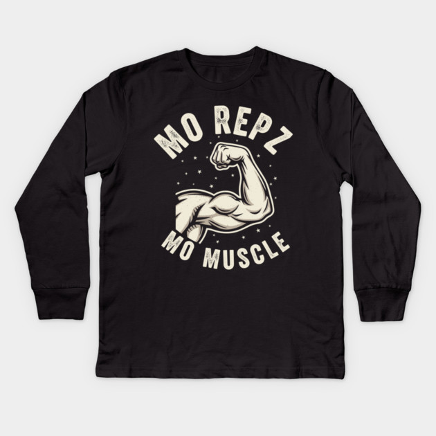 Mo Repz Mo Muscle Kids Long Sleeve T-Shirt by enrynz