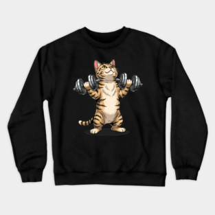 Purrfectly Fit Cat Gym Crewneck Sweatshirt