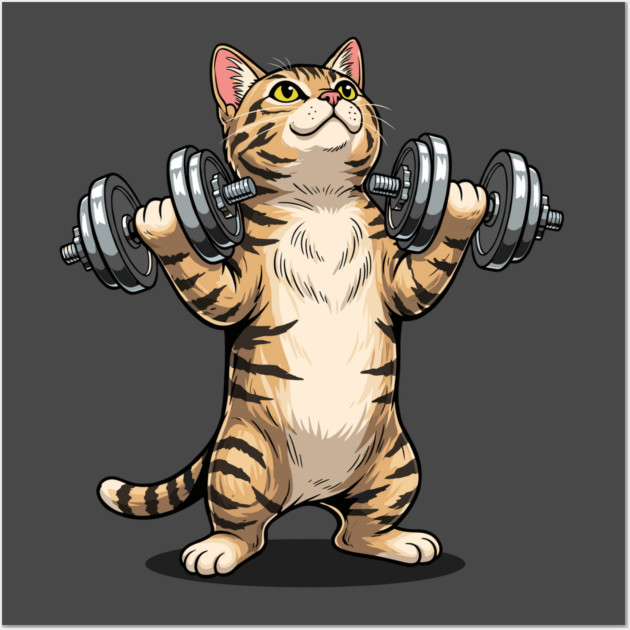 Purrfectly Fit Cat Gym Wall Art by enrynz