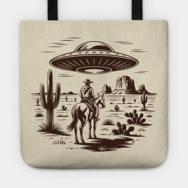 Close Encounters of the Cowboy Kind Tote by Cosmo Gazoo