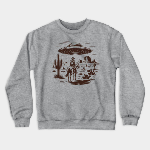 Close Encounters of the Cowboy Kind Crewneck Sweatshirt by Cosmo Gazoo
