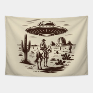 Close Encounters of the Cowboy Kind Tapestry