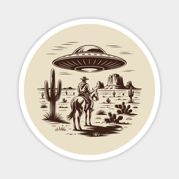 Close Encounters of the Cowboy Kind Magnet by Cosmo Gazoo
