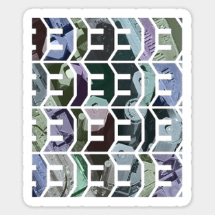 313 DETROIT ABSTRACT DESIGN Sticker