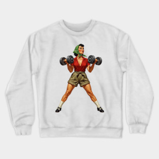Rosie the Riveter Lifts Heavy Crewneck Sweatshirt