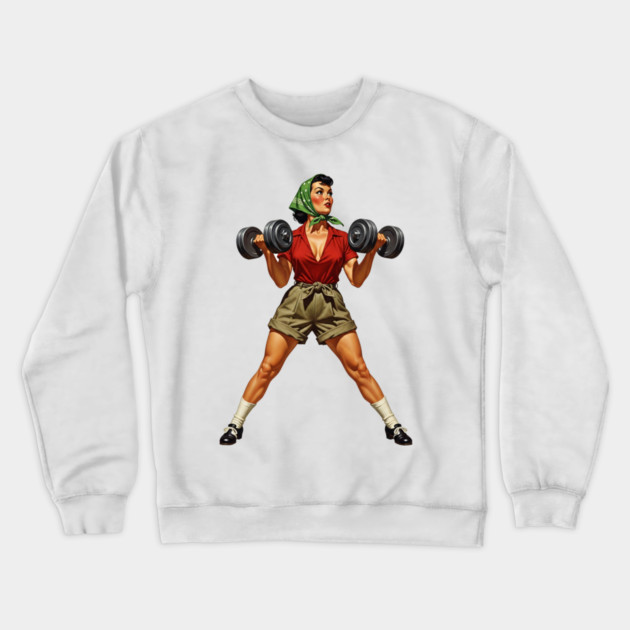 Rosie the Riveter Lifts Heavy Crewneck Sweatshirt by enrynz