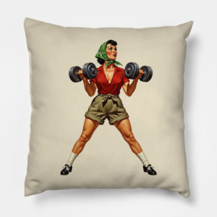Rosie the Riveter Lifts Heavy Pillow