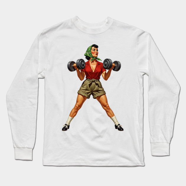 Rosie the Riveter Lifts Heavy Long Sleeve T-Shirt by enrynz