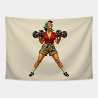 Rosie the Riveter Lifts Heavy Tapestry