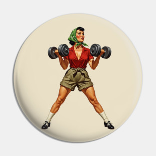 Rosie the Riveter Lifts Heavy Pin
