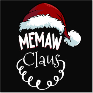 Vintage Memaw Claus Xmas Santa Claus Merry Christmas Posters and Art