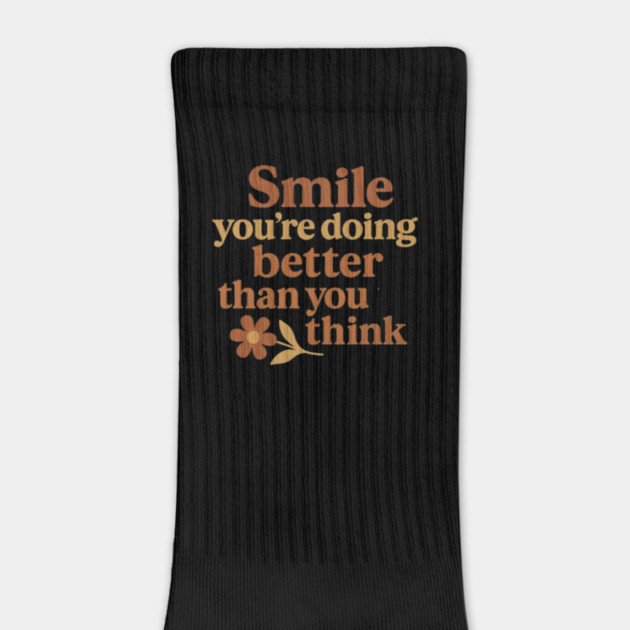 Smile you're doing better than you think, motivational quote by Patience's Store