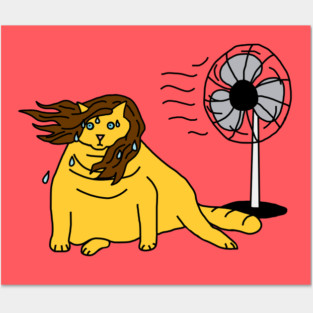 Menopause Humor Cat and her Fan Posters and Art