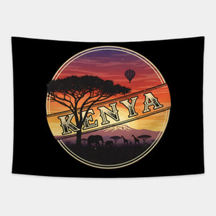 Kenya Africa Travel Badge Tapestry