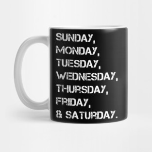 funny days of the week vintage Mug