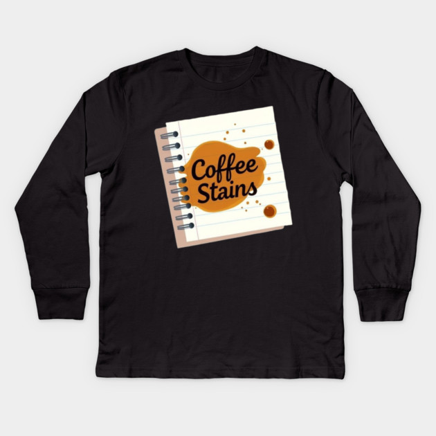 Coffee Stains on My Notes books Kids Long Sleeve T-Shirt by SR8891