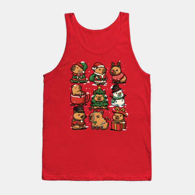 Christmas Capybaras Tank Top by GoshWow®