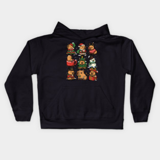 Christmas Capybaras Kids Hoodie