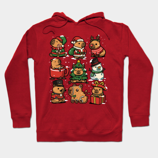 Christmas Capybaras Hoodie by GoshWow®