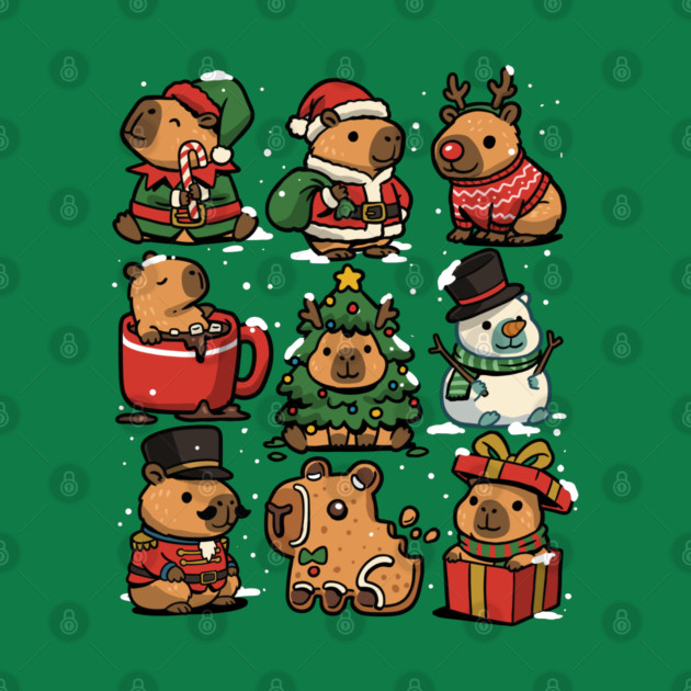 Christmas Capybaras by GoshWow®